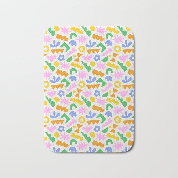 Colorful abstract organic shape patern Bath Mat Gallery Image 1
