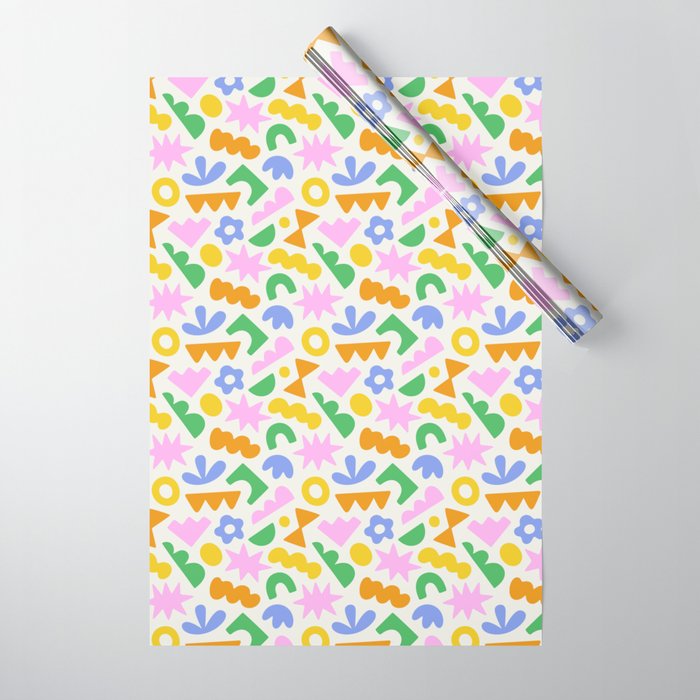 Colorful abstract organic shape patern Wrapping Paper Gallery Image 1