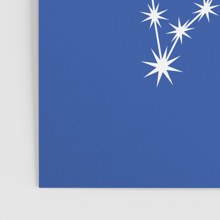 Pisces Zodiac Star Constellation Line Art Vibrant Blue Poster Gallery Image 3