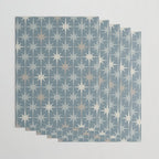 Midcentury Modern Atomic Starburst Pattern in Light Neutral Blue Gray Tones Wrapping Paper Gallery Image 3