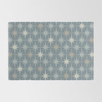 Midcentury Modern Atomic Starburst Pattern in Light Neutral Blue Gray Tones Rug Gallery Image 2