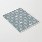 Midcentury Modern Atomic Starburst Pattern in Light Neutral Blue Gray Tones Notebook Gallery Image 2