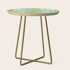 William Morris Woodland Weeds Orange Turquoise Side Table Gallery Image 1