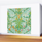William Morris Woodland Weeds Orange Turquoise Wall Mural Gallery Image 2
