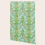William Morris Woodland Weeds Orange Turquoise Wallpaper Gallery Image 2