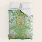 William Morris Woodland Weeds Orange Turquoise Duvet Cover Gallery Image 6