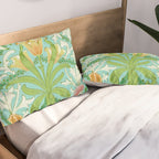 William Morris Woodland Weeds Orange Turquoise Pillow Sham Gallery Image 2