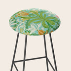William Morris Woodland Weeds Orange Turquoise Stool Gallery Image 2