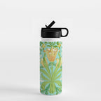 William Morris Woodland Weeds Orange Turquoise Water Bottle Gallery Image 1