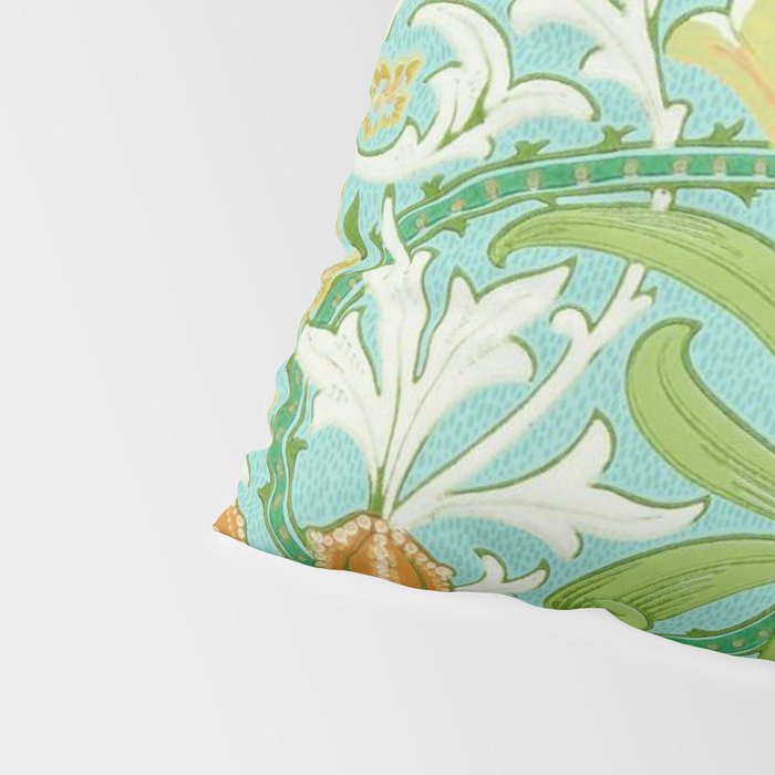 William Morris Woodland Weeds Orange Turquoise Pillow Sham Gallery Image 4