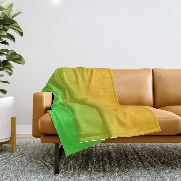 Ombre Color Orange Green Shade  Throw Blanket Gallery Image 1
