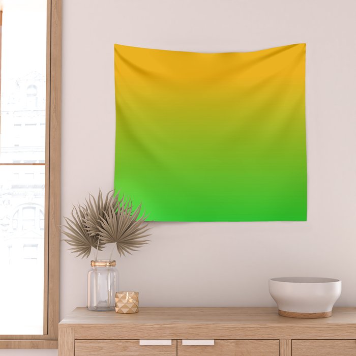 Ombre Color Orange Green Shade  Wall Tapestry Gallery Image 2