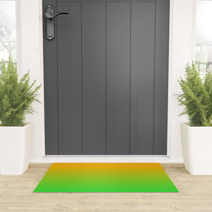 Ombre Color Orange Green Shade  Welcome Mat Gallery Image 3