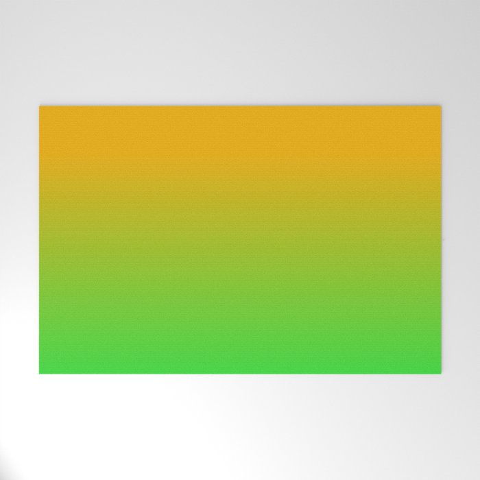 Ombre Color Orange Green Shade  Welcome Mat Gallery Image 1