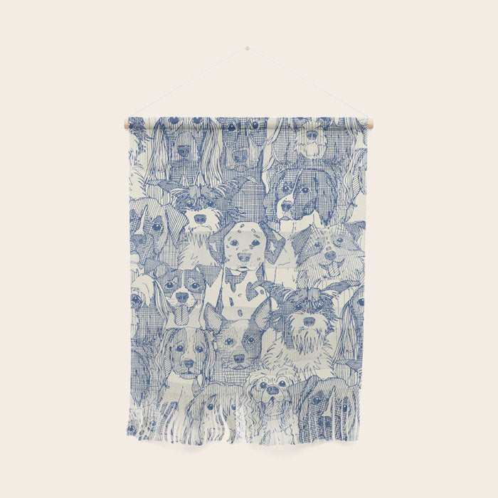 dogs aplenty classic blue pearl Wall Hanging Gallery Image 1