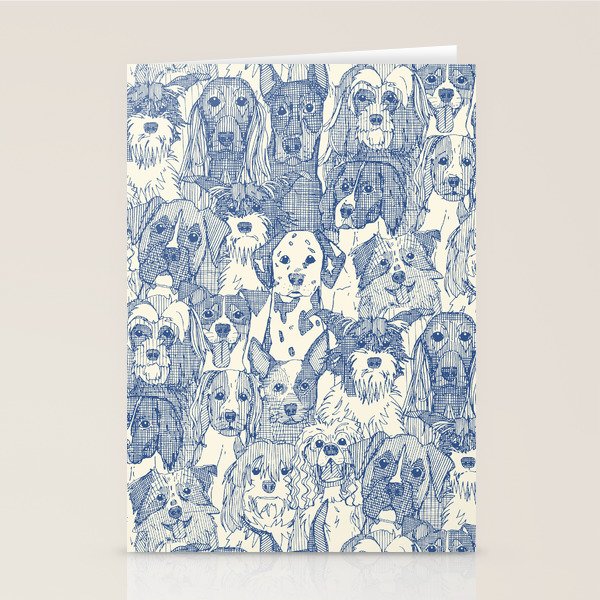 dogs aplenty classic blue pearl Stationery Card Gallery Image 1