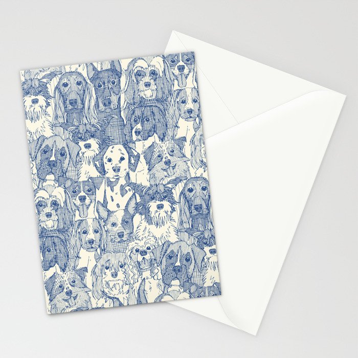 dogs aplenty classic blue pearl Stationery Card Gallery Image 2