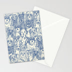 dogs aplenty classic blue pearl Stationery Card Gallery Image 2