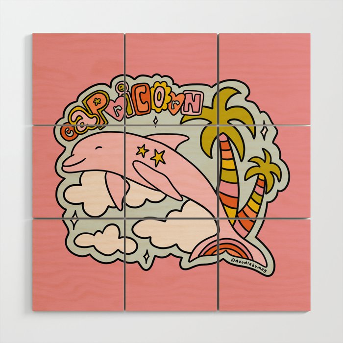 Capricorn Dolphin  Wood Wall Art Gallery Image 1