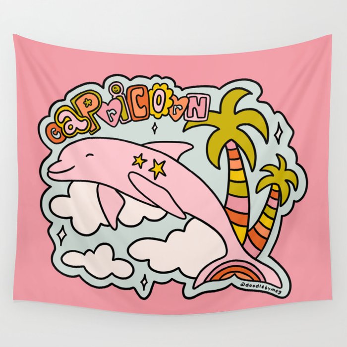 Capricorn Dolphin  Wall Tapestry Gallery Image 4