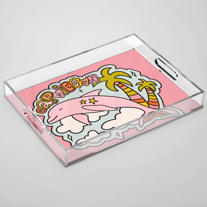 Capricorn Dolphin  Acrylic Tray Gallery Image 1