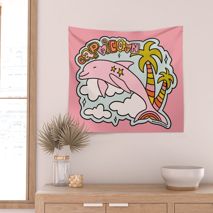 Capricorn Dolphin  Wall Tapestry Gallery Image 2