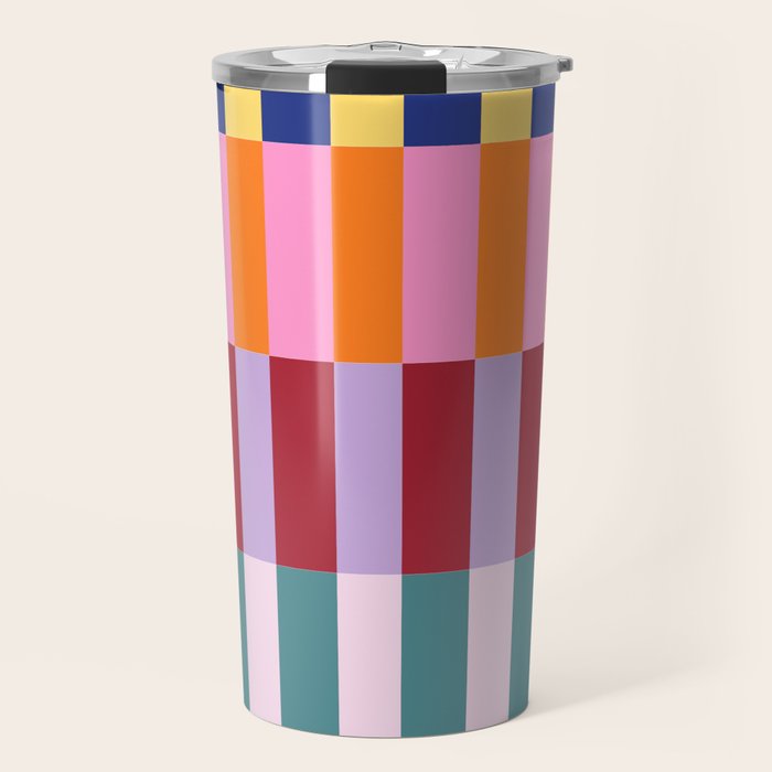 Color Block Stripe Art Travel Mug Gallery Image 1