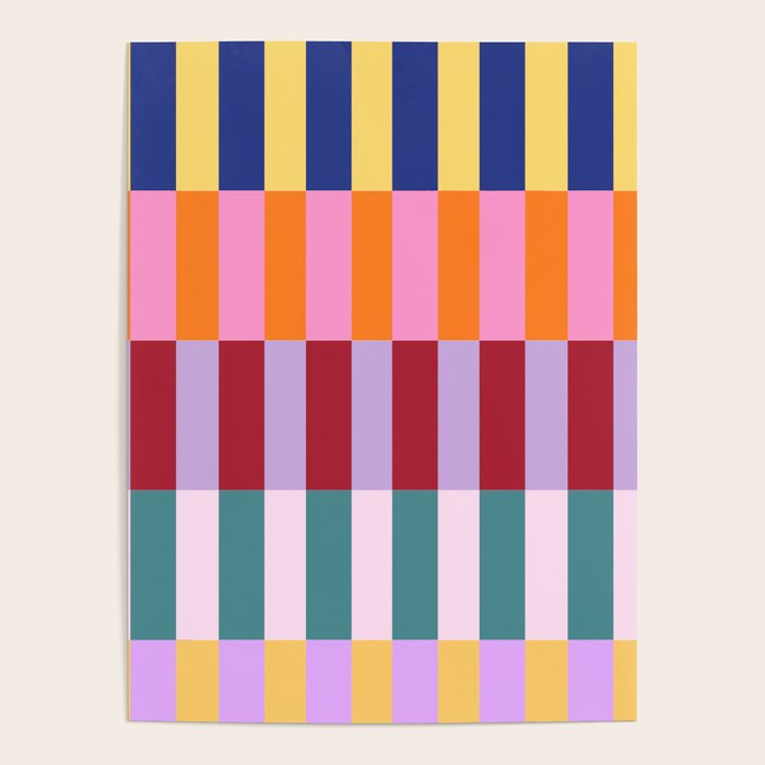 Color Block Stripe Art Poster Gallery Image 4