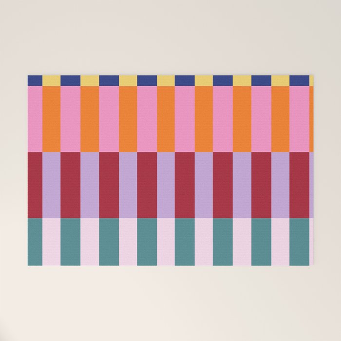 Color Block Stripe Art Welcome Mat Gallery Image 1
