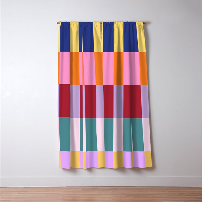Color Block Stripe Art Window Curtain Gallery Image 3