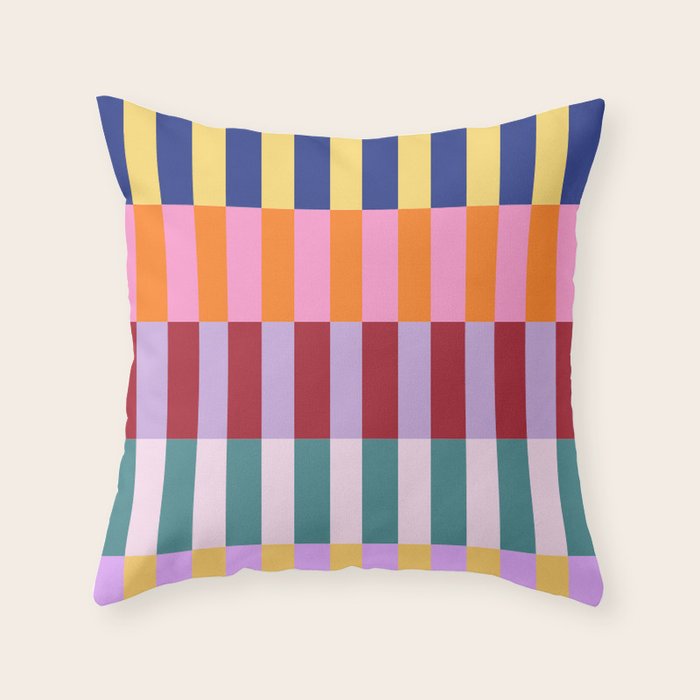 Color Block Stripe Art Throw Pillow Gallery Image 1