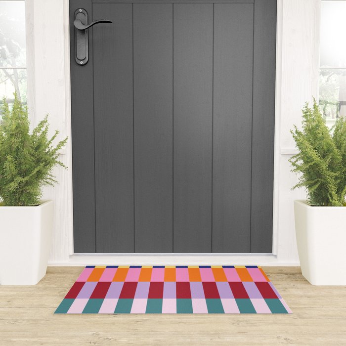 Color Block Stripe Art Welcome Mat Gallery Image 3