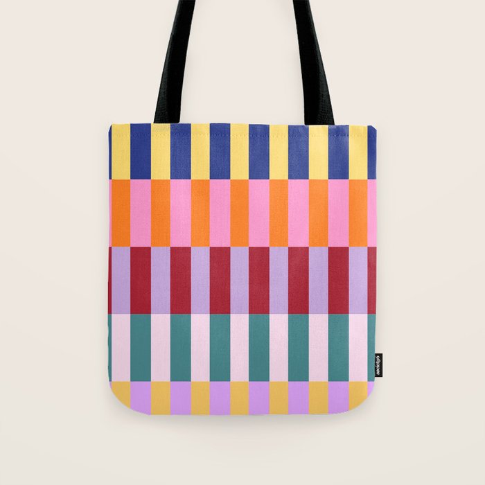 Color Block Stripe Art Tote Bag Gallery Image 1