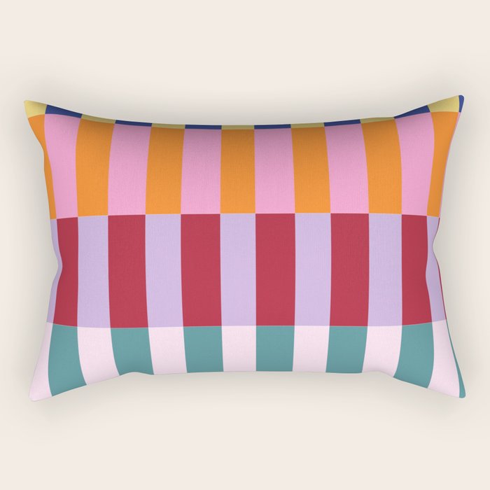 Color Block Stripe Art Rectangular Pillow Gallery Image 1