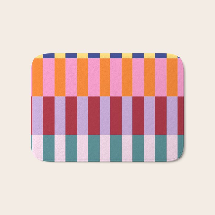Color Block Stripe Art Bath Mat Gallery Image 1
