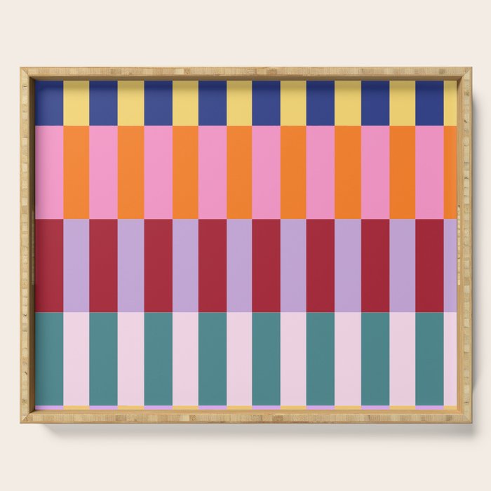 Color Block Stripe Art Serving Tray Gallery Image 1