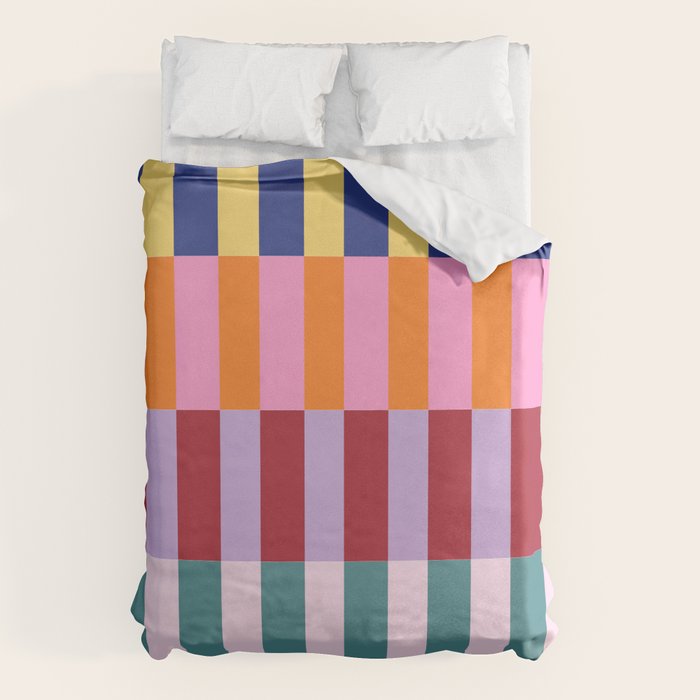 Color Block Stripe Art Duvet Cover Gallery Image 1