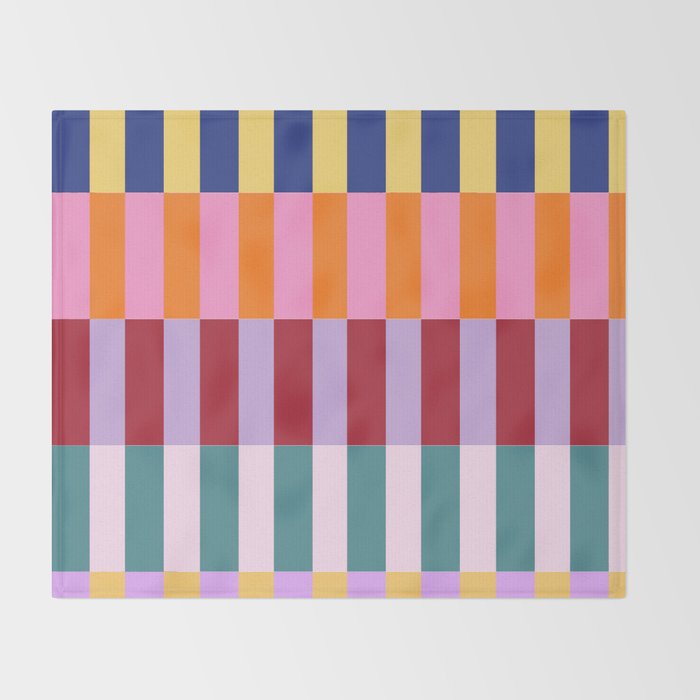 Color Block Stripe Art Throw Blanket Gallery Image 2