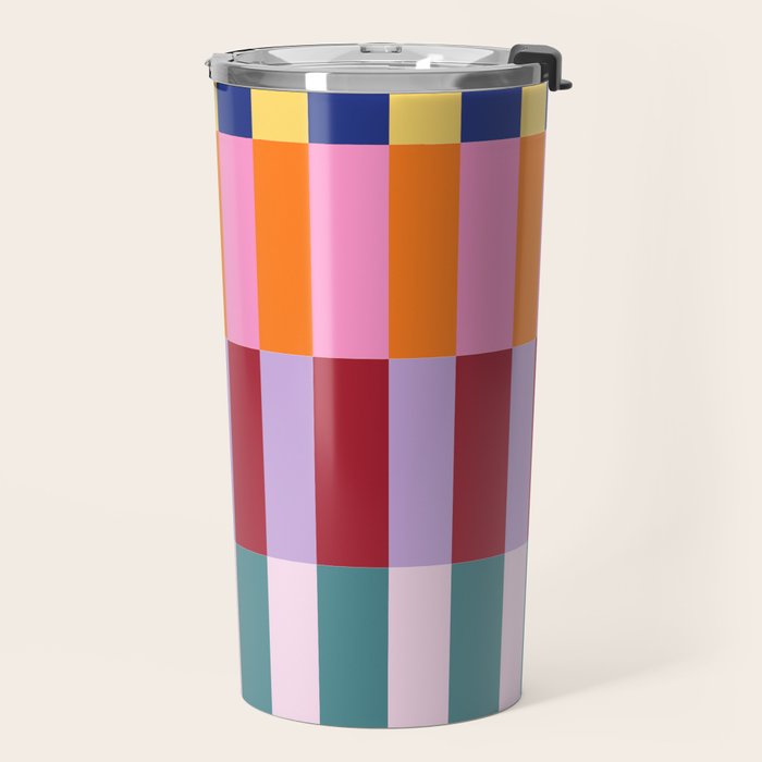 Color Block Stripe Art Travel Mug Gallery Image 2