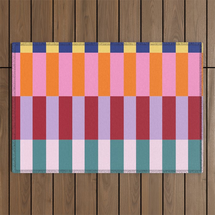 Color Block Stripe Art Outdoor Rug Gallery Image 1