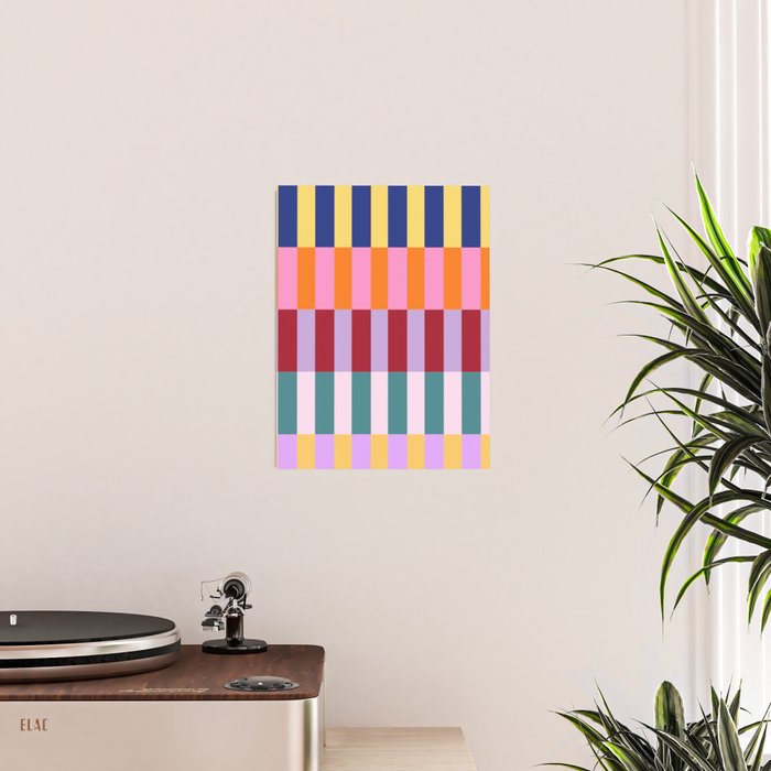 Color Block Stripe Art Poster Gallery Image 2