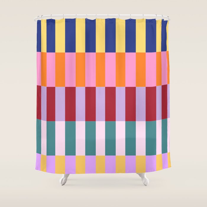 Color Block Stripe Art Shower Curtain Gallery Image 1