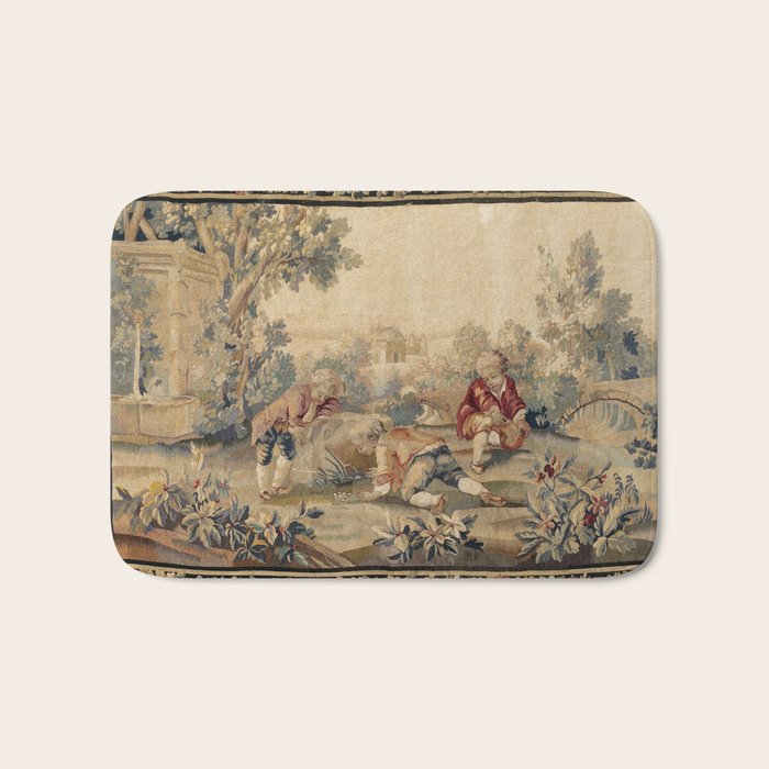 Aubusson  Antique French Tapestry Print Bath Mat Gallery Image 1