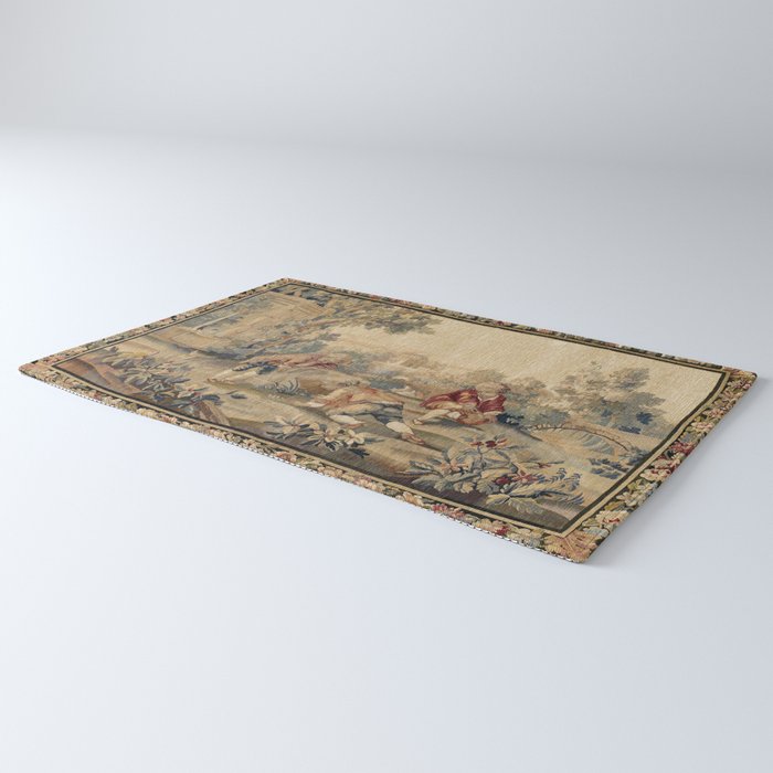 Aubusson  Antique French Tapestry Print Rug Gallery Image 3