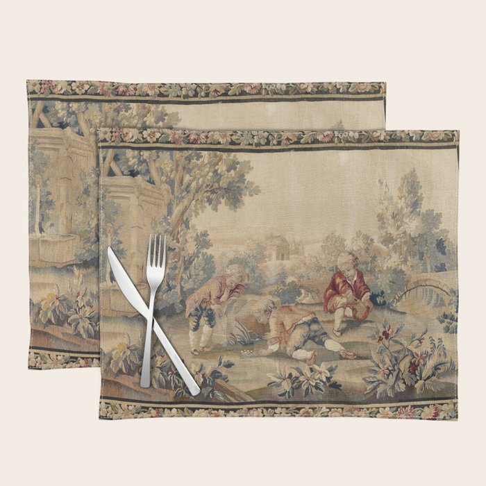 Aubusson  Antique French Tapestry Print Placemat Gallery Image 1
