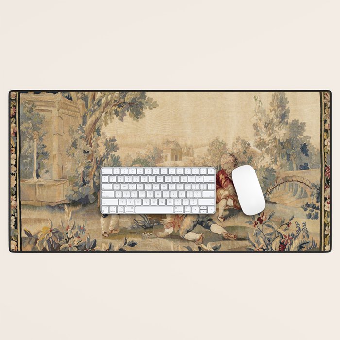 Aubusson  Antique French Tapestry Print Desk Mat Gallery Image 1