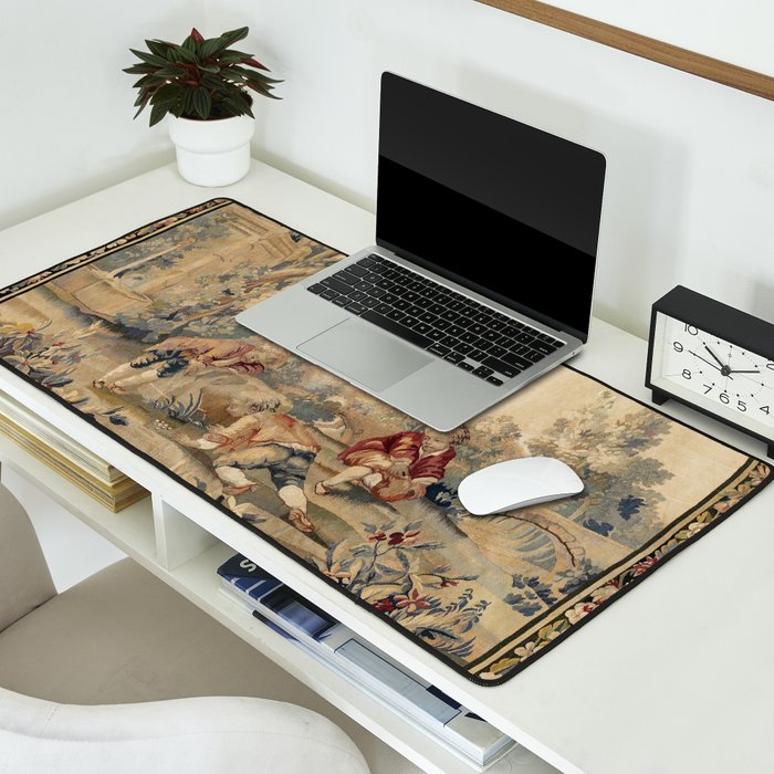 Aubusson  Antique French Tapestry Print Desk Mat Gallery Image 2