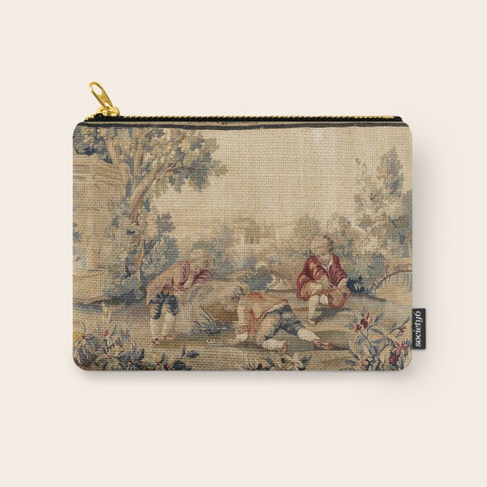 Aubusson  Antique French Tapestry Print Carry All Pouch Gallery Image 1