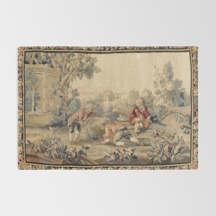Aubusson  Antique French Tapestry Print Rug Gallery Image 2