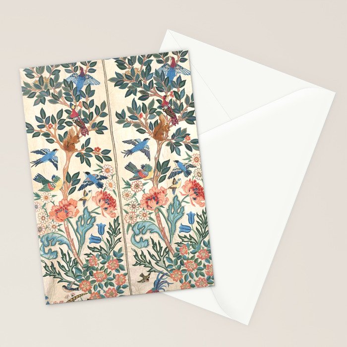 William Morris & May Morris Antique Chinoiserie Floral Stationery Card Gallery Image 2